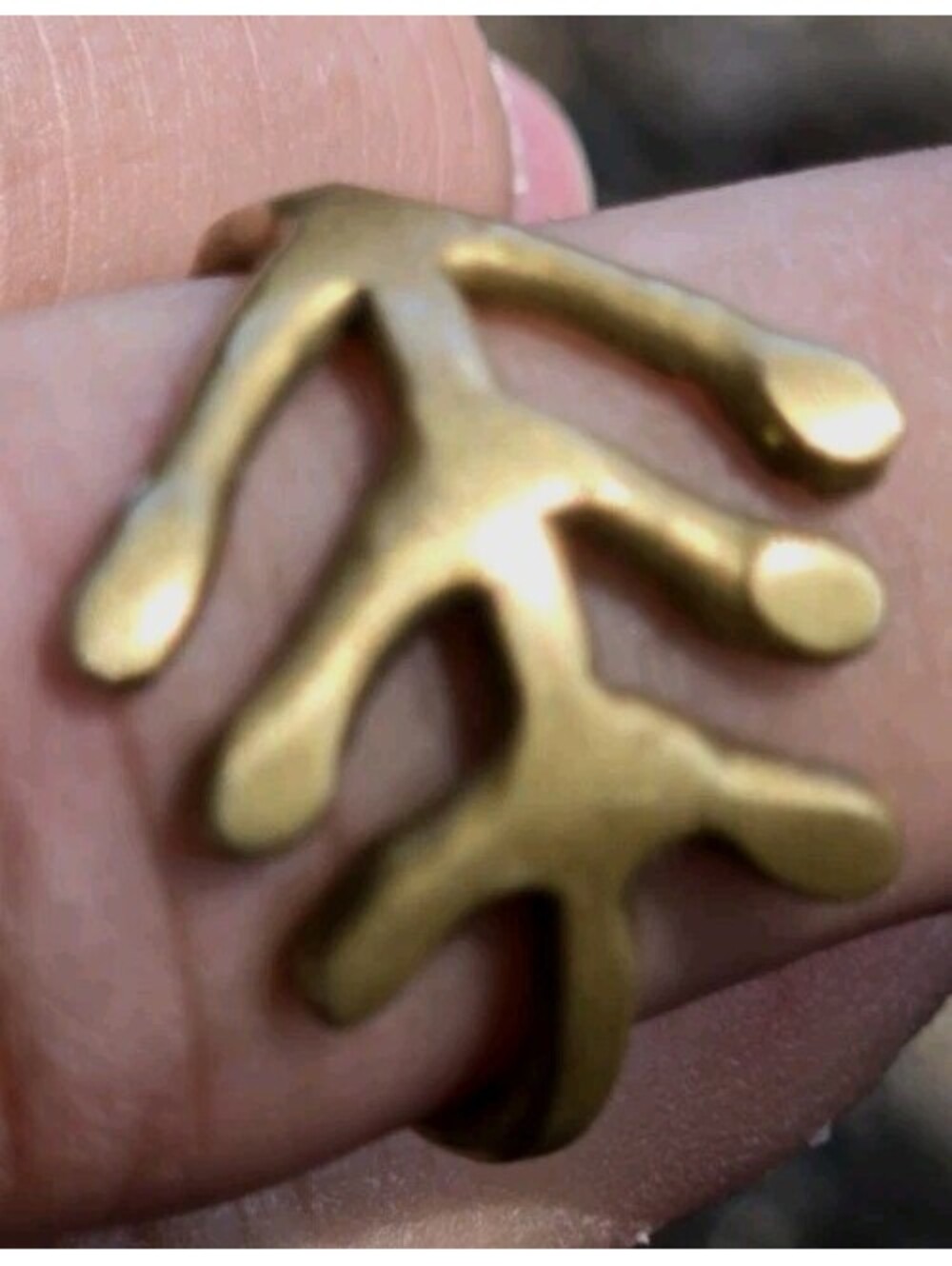 Custom Crafted OOAK Sz 8.5" Ring Unbranded Goldtone Unisex